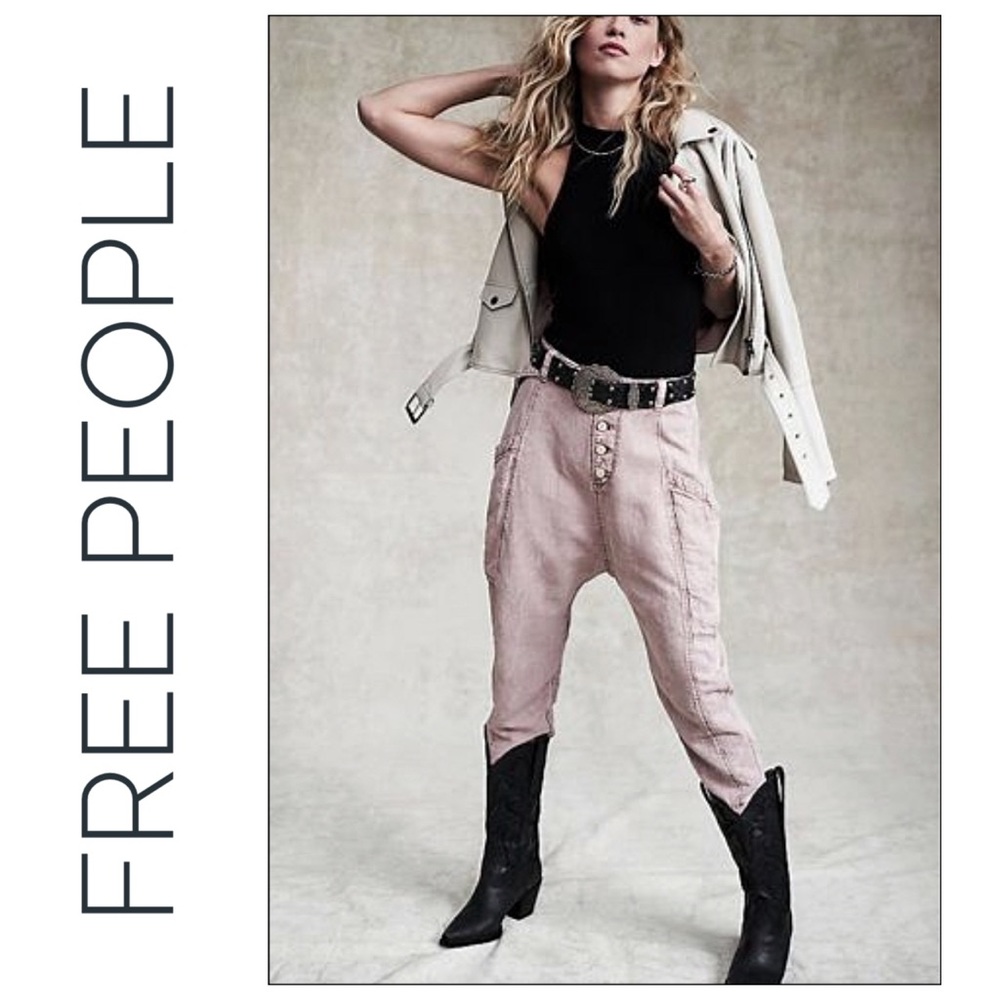 Free People Desert Daze Pants pink tan color